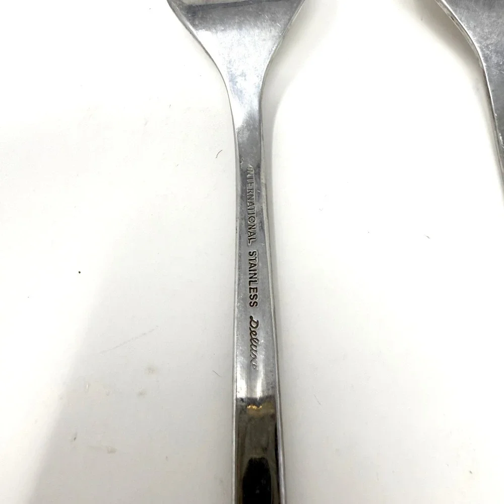 International Stainless Deluxe Danish Scroll Salad Forks Set of 3 MCM